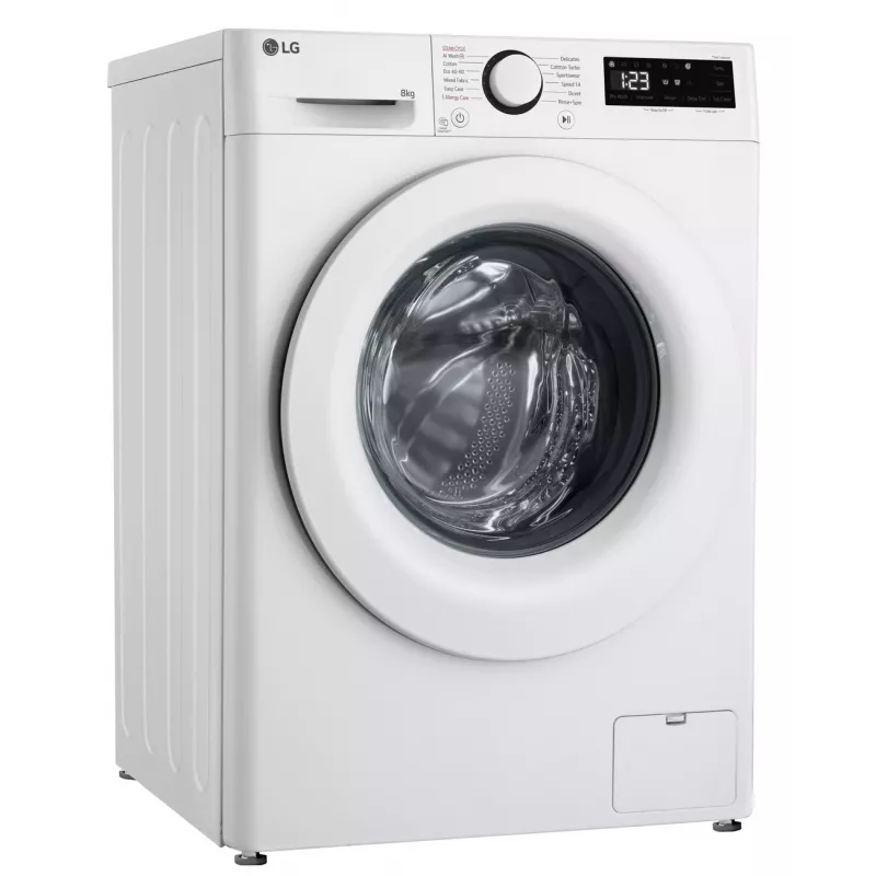 LG | Washing machine | F2WR508SWW | Energy efficiency class A-10% | Front loading | Washing capacity 8 kg | 1200 RPM | Depth 47.5 cm | Width 60 cm | Display | LED | Steam function 
