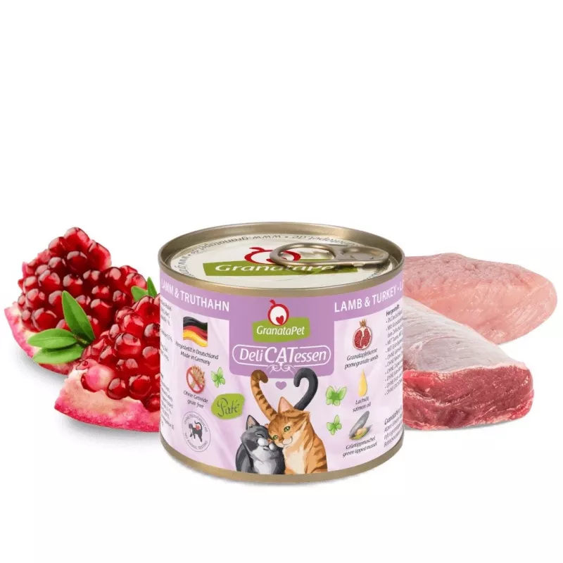 Wet cat food Fox4Pets DeliCATessen Lamb and Turkey 200 g — complete adult cat food, protein 10.6%, fat 6.5%, moisture 78%