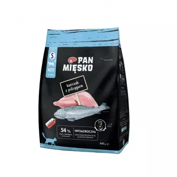 Dry cat food Pan Miesko Chicken with Trout S, Complete Kibble, 400 g, 39% Protein, 16% Fat