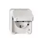 Socket-outlet Merten MEG2300-8019 CEE 7/3, supports CEE 7/4, white, IP44, thermoplastic, 83×73×57 mm