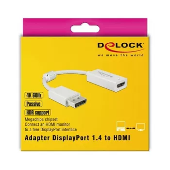 Video Cable Adapter DeLOCK 63936 DisplayPort to HDMI 0.1m White