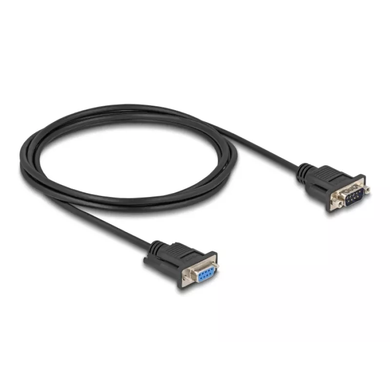 DeLOCK Serial Cable RS-232 D-Sub9 male to female 2 m Black