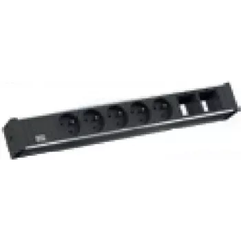 Bachmann Universal power extension 3 m 5 AC outlets Indoor Black Silver