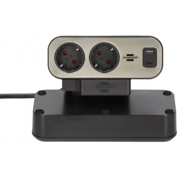 Power Extension Brennenstuhl 1153580200 2m 10 AC Outlets Indoor Black Silver