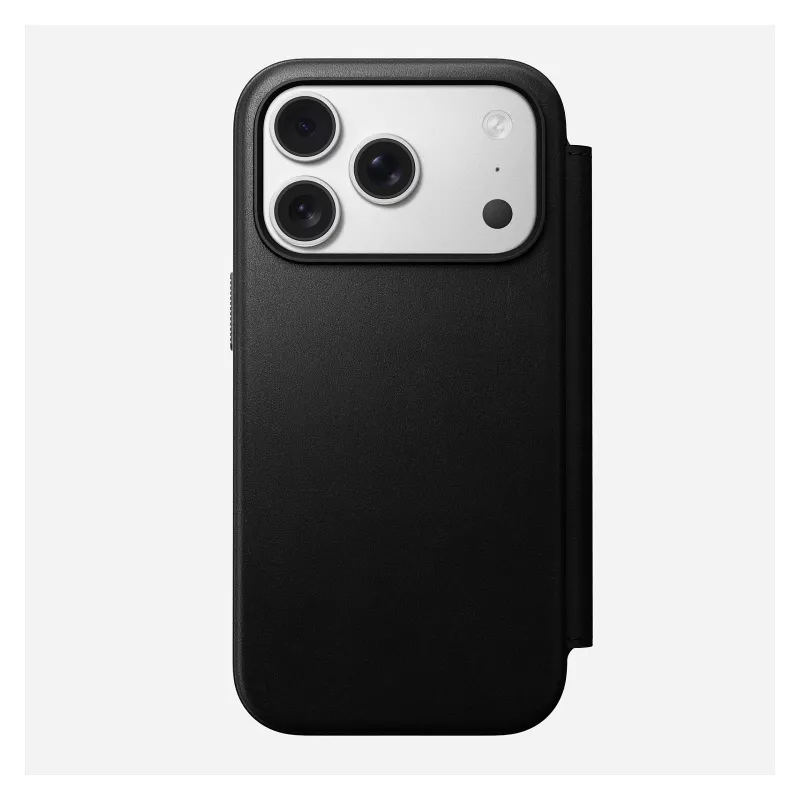 Mobile phone leather folio Nomad Modern Leather Folio Cover for iPhone 17 Pro, 16 cm (6.3 inch), black, 4 card pockets