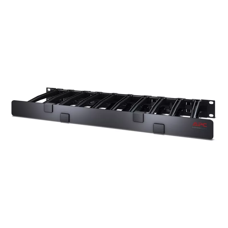 APC NetShelter Cable Management, Horizontal Cable Manager, 1U, Single Side with Cover, Black, 482.6 x 44.45 x 165.1 mm