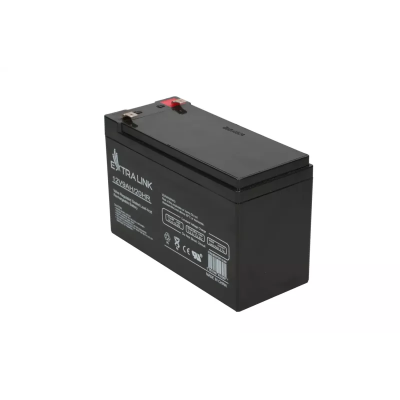 Sealed Lead Acid (VRLA) Battery 12V 9Ah Extralink – AGM, 1 pc, Black