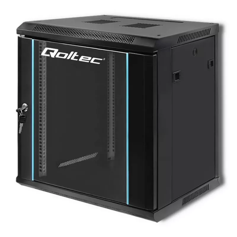 19 inch rack cabinet QOLTEC 54464 12U 600x635x450 Black