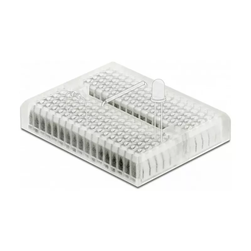 Breadboard DELOCK 18323 — transparent plastic, 36×46×10 mm