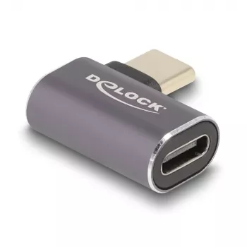 DeLOCK USB Adapter 40 Gbps USB Type-C PD 3.0 100 W male to female angled left/right 8K 60 Hz metal