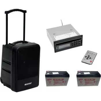 Portable Wireless PA System Omnitronic MOM-10BT4 with CD player, USB, SD and 2 rechargeable batteries
