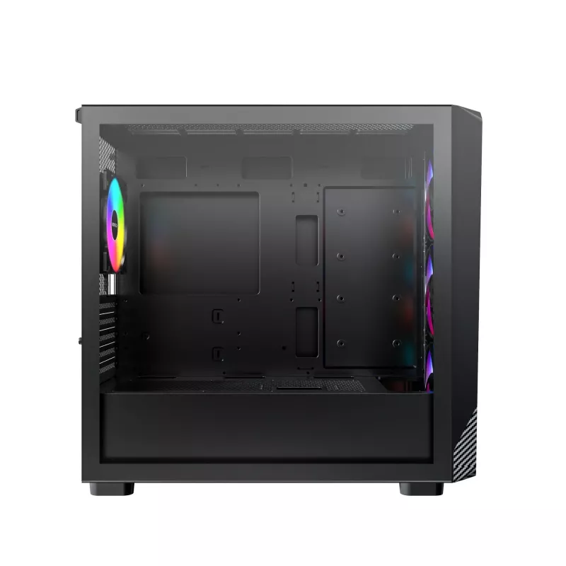 Montech X5M (B) Micro Tower PC case — Micro‑ATX/Mini‑ITX, 3x120mm front, 1x120mm rear, supports ATX PSU, 2x3.5 inch + 4x2.5 inch, Black