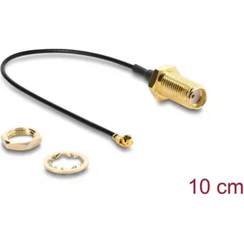 Coaxial cable DELOCK 67413, SMA to I-PEX MHF1, 1.13 mm, 0.1 m, black