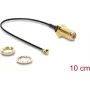 Coaxial cable DELOCK 67413, SMA to I-PEX MHF1, 1.13 mm, 0.1 m, black