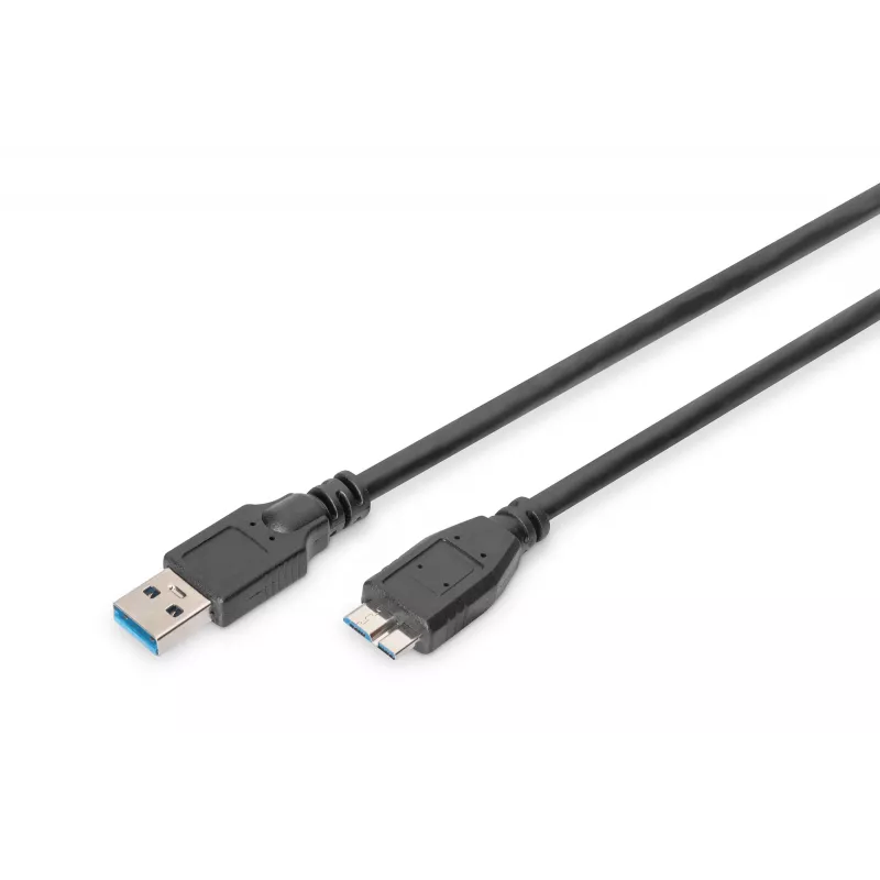 ASSMANN SuperSpeed USB 3.0 Cable, USB A Plug Micro USB B-Plug, Cu AWG 28, 2x Shielded, dl. 1.0m (AK-300116-010-S)