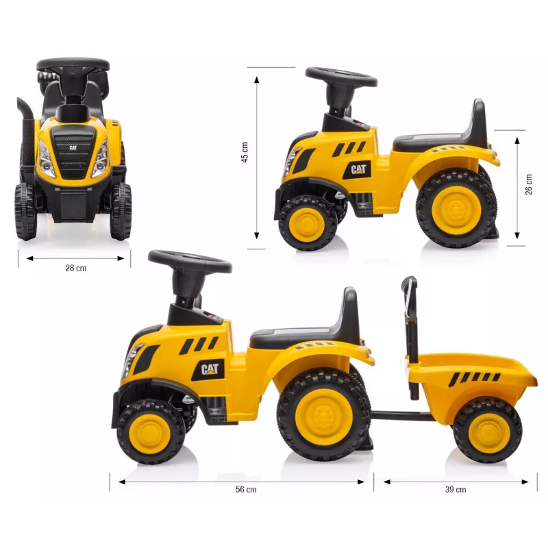 CAT vehicle Tractor with trailer yellow ride-on