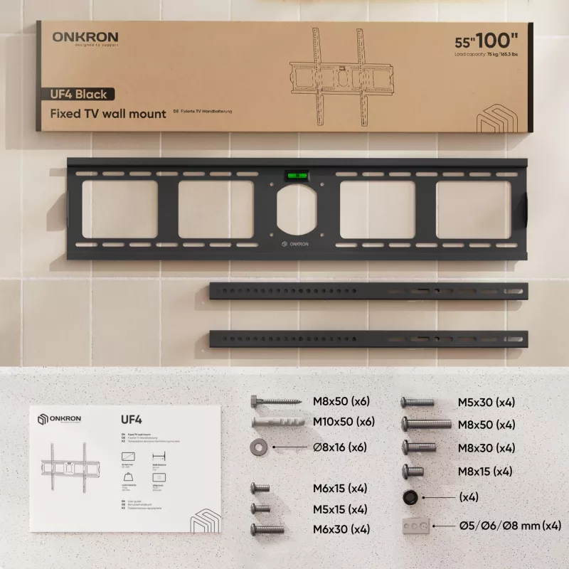TV Set Accessory wall mount/55-100/BLACK UF4-B Onkron