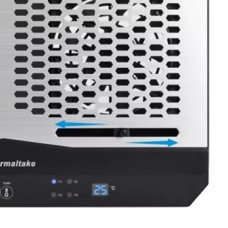 Notebook cooling pad THERMALTAKE CL-N002-PL12BL-A with 12 cm fan, aluminium and plastic, 390×277.5×49.3 mm, 1000–1300 RPM