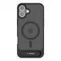 Protective phone case Torras Pstand Series for iPhone 16 Plus — black, slim profile, built-in stand
