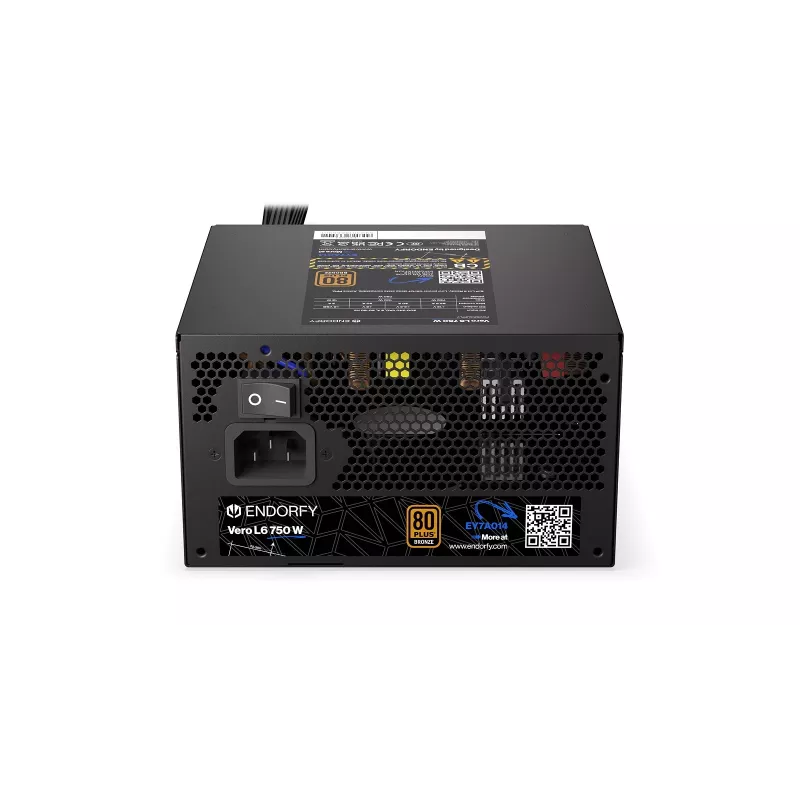 Power supply unit ENDORFY Vero L6 750 W, 24-pin ATX, 80 PLUS Bronze, 120 mm fan, Black