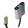 USB Type-C to VGA (D-Sub) video adapter cable LOGILINK CUA0104 0.15 m, grey/black