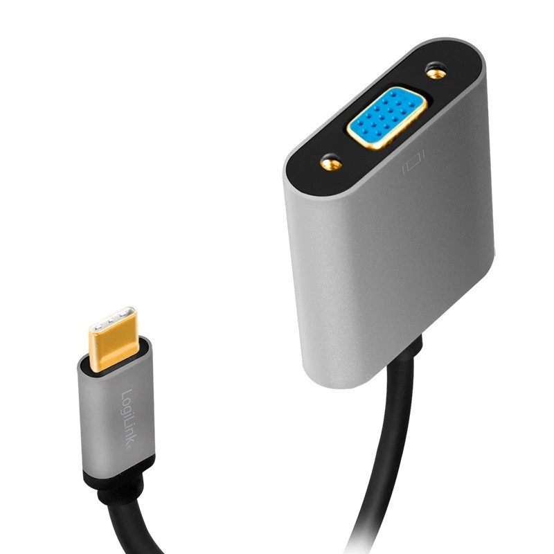 USB Type-C to VGA (D-Sub) video adapter cable LOGILINK CUA0104 0.15 m, grey/black