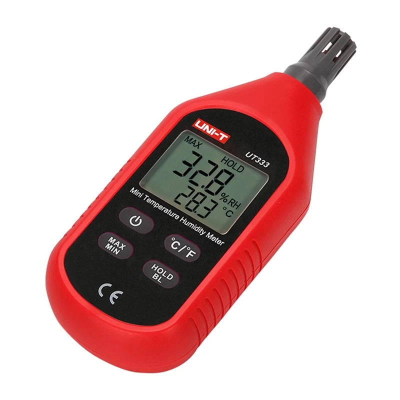 Mini Temperature and Humidity Meter Unit UT333 — portable thermo-hygrometer for temperature and relative humidity measurement