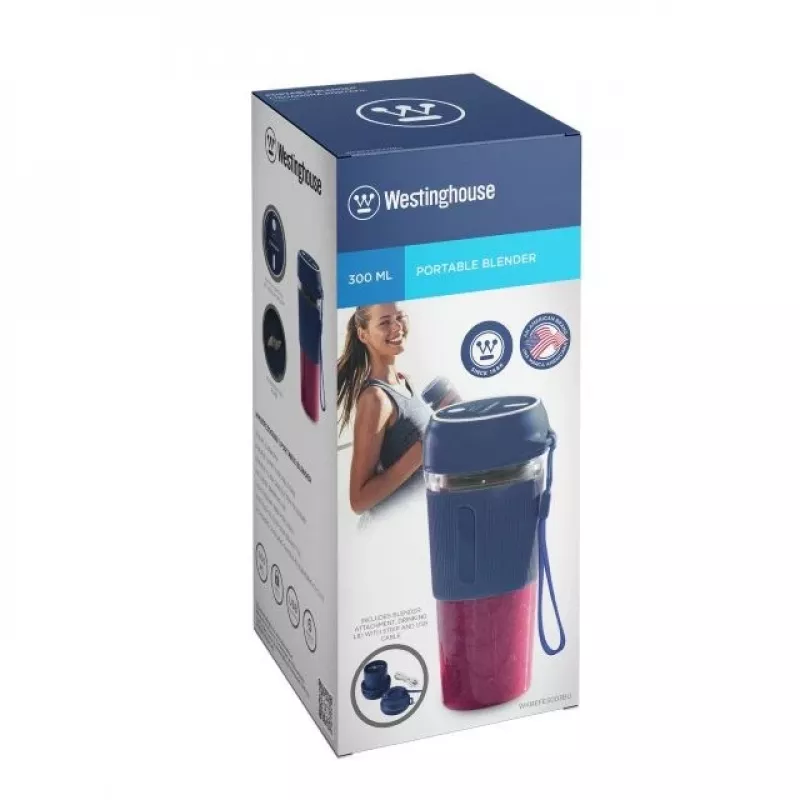 Cordless Blender Westinghouse WKBEFE3003BU — 300 ml capacity, portable rechargeable