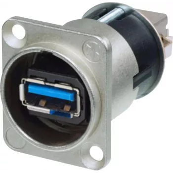 Neutrik Reversible USB Feed-Through 3.0 Socket, panel-mount feed-through Contents: 1 pc(s) (NAUSB3-B)