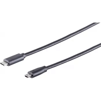 USB Cable S/CONN 77144-3.0 USB 2.0 2m USB C Mini-USB A Black