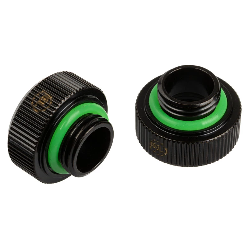 Adapter G1/4 inch external thread to 14mm hard tube, BitsPower Touchaqua TA-FH14-GB, 2-pack, black