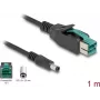 DeLOCK PoweredUSB cable male 12 V to DC 5.5 x 2.5 mm male 1 m