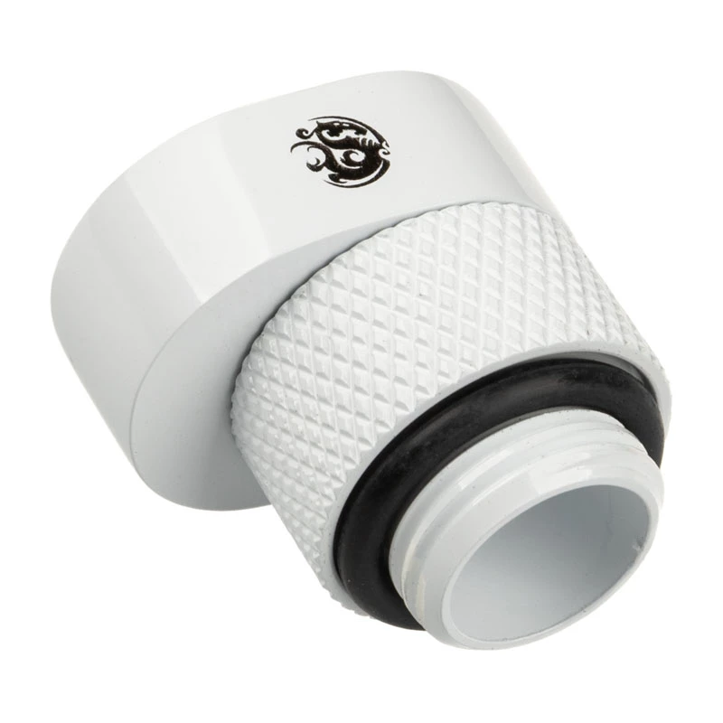 Adapter BitsPower X-Cross G1/4 inch male to G1/4 inch female, 5 mm offset, white