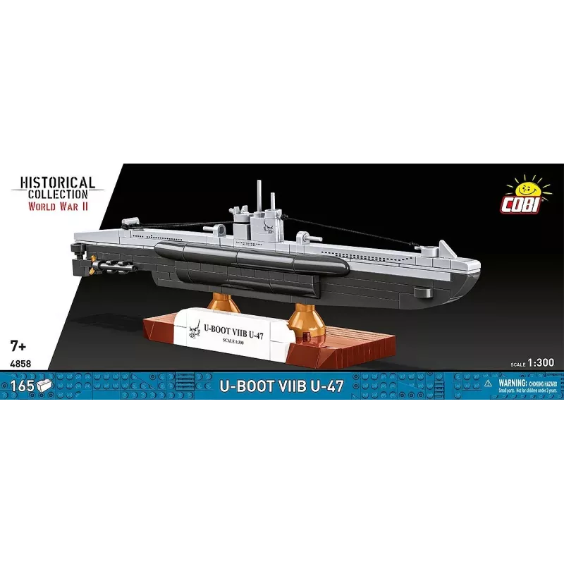 Scale model submarine Cobi U-47 T.VIIB 1:300 kit, brand Cobi, model 4858