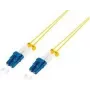 Fibre optic slim patch cable - OS2 - LC-LC duplex - single mode - yellow - 1 m