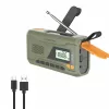 Portable FM radio MANTA RDI401G with solar panel, dynamo crank, 4000–4500mAh battery, 5V USB output, 3W, flashlight