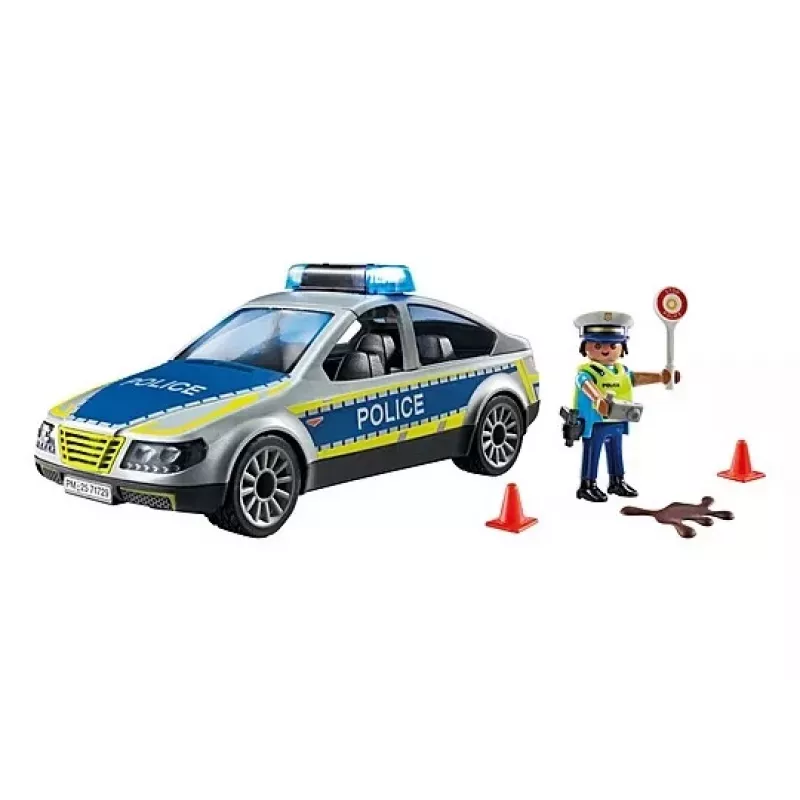 Playmobil Police Car with Siren and Flashing Light, Multicolour, Plastic, 3+