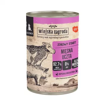 Wet dog food wiejskazagroda Turkey with Lamb 800 g can, 82.2% moisture, 8% protein, 2.7% fat