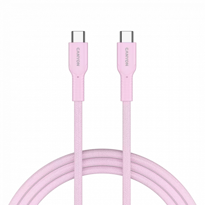 CANYON cable OnWire 60CL C-C 60W COLOR Braided 1m Pink