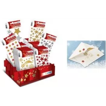 Sticker Herma 15098 — Glittery Stars Christmas Display decorative stickers, sheet with assorted glitter star motifs