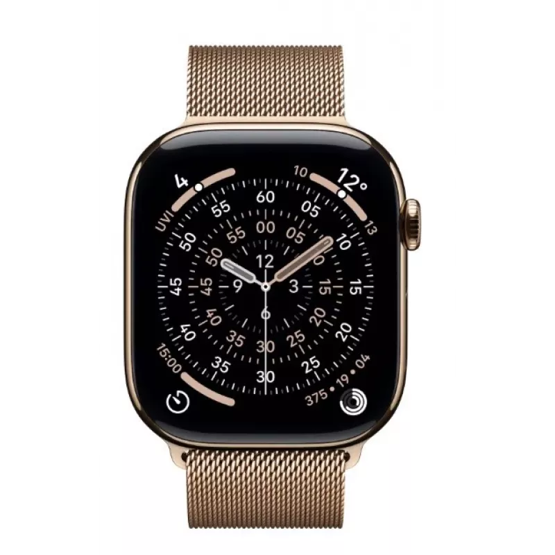Apple Watch GPS + Cellular 46mm Gold Titanium Case Gold Milanese Loop S/M