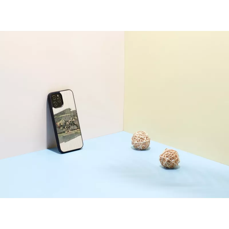 Phone case Man and Wood for iPhone 12 / 12 Pro — white bull design