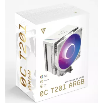MODECOM Volcano 0C T201 ARGB Processor Air cooler 12 cm White