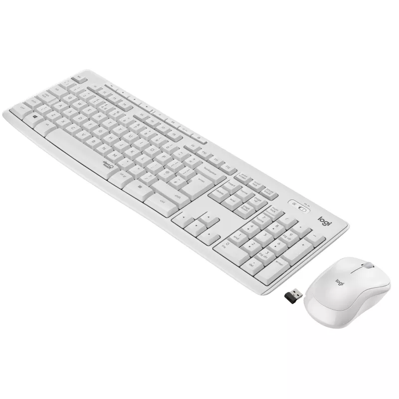 Logitech MK295 Silent - Keyboard-and-Mouse-Set - Wireless - 2.4 GHz - Italian - Off White