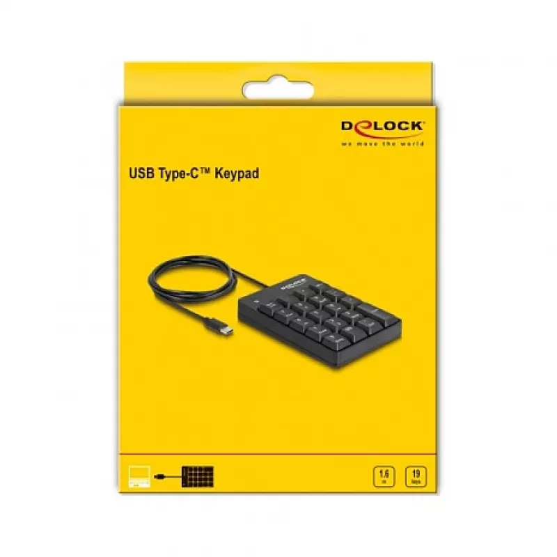 Numeric Keypad DeLOCK 12108 USB Black 19 Keys 1.6m Cable