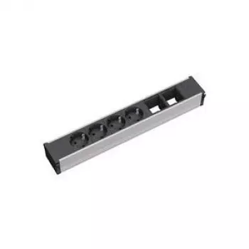 Power Extension 4 AC Outlet Bachmann 912.007 Black Silver