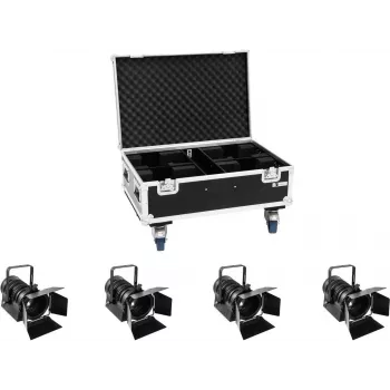 LED light set EUROLITE THA-40PC 4x with case, compact 4-unit lighting kit