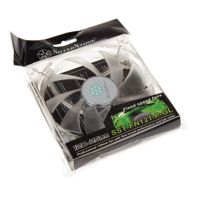 SilverStone SST-FN121-P-GL 120 mm Case Fan, Green LED