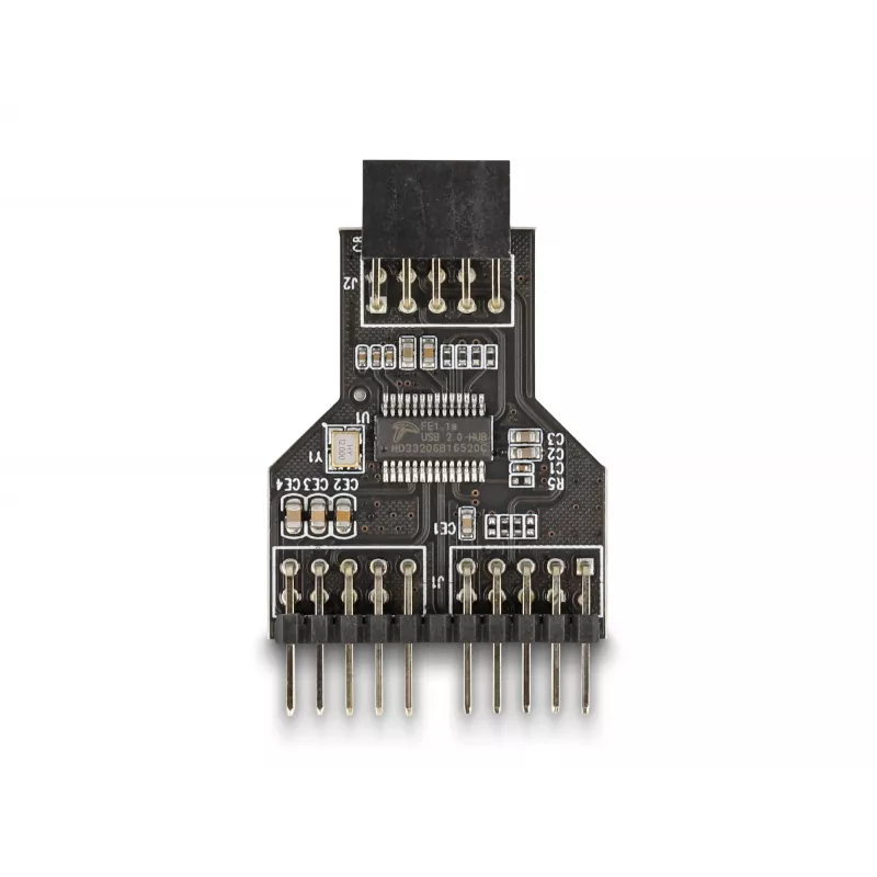 DeLOCK 60045 cable gender changer 9 pin USB 2.0 2 x 9 pin header Black