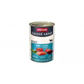 Wet dog food animonda GranCarno Adult Salmon and Spinach 400 g, canned, gluten- and soy-free